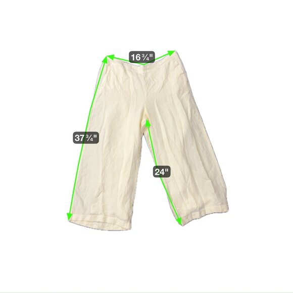 Loft Lightweight Summer Wear Yellow Pinstripe Cropped Pants Size XL Preppy NWT - Picture 7 of 10